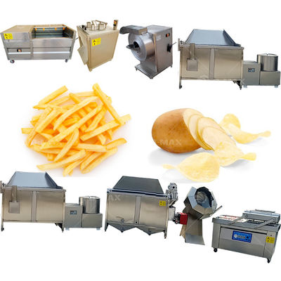 Endprodukte: gebratene Kartoffelchips und Pommes Frites aus einer halbautomatischen 160 KG-Maschine
