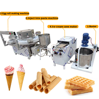Einfache Bedienung Snack-Machmaschine für Waffle Cup Eierrollen und weiche Wafer Kekse