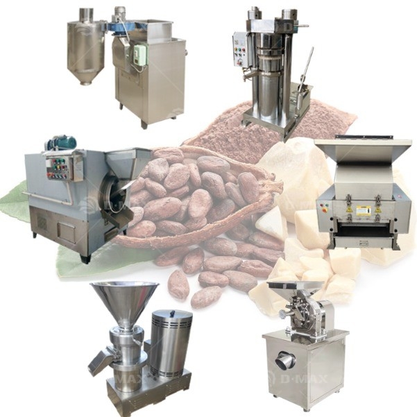 60 KG Edelstahl Kakaobohnen-zu-Schokoladen-Produktionslinie für Lebensmittel- und Getränkegeschäfte